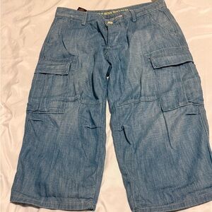 Rich & Skinny Denim Blue Cargo Shorts womens size 29